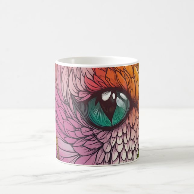 Mug vibrant and detailed view of a parrot's eye (Centre)