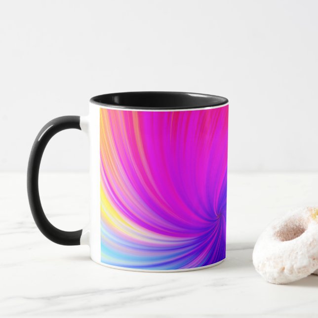 Mug Vibrant Color Aesthetic Pattern (Avec donut)