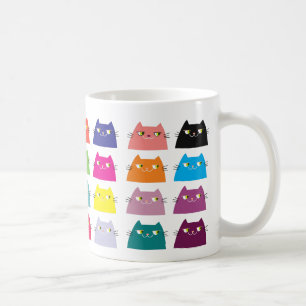Mug Vibrant drôle coloré de grosse de chat bande