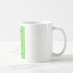 Mug Vibrant Golden Green Fabric Motif Art