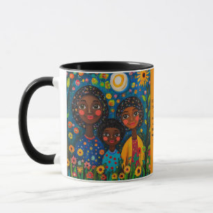 Mug Vibrant Jardin de nuit Maman et enfants Mug
