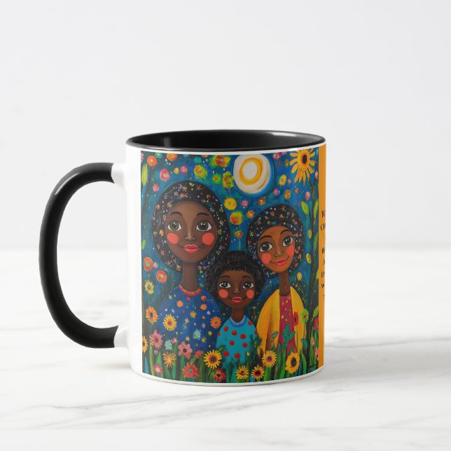 Mug Vibrant Jardin de nuit Maman et enfants Mug (Gauche)
