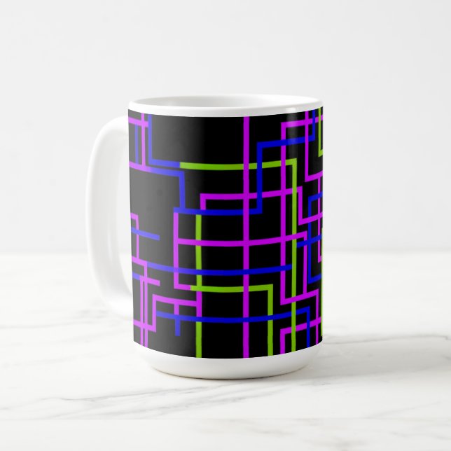 Mug Vibrant Neon Grid  (Devant gauche)