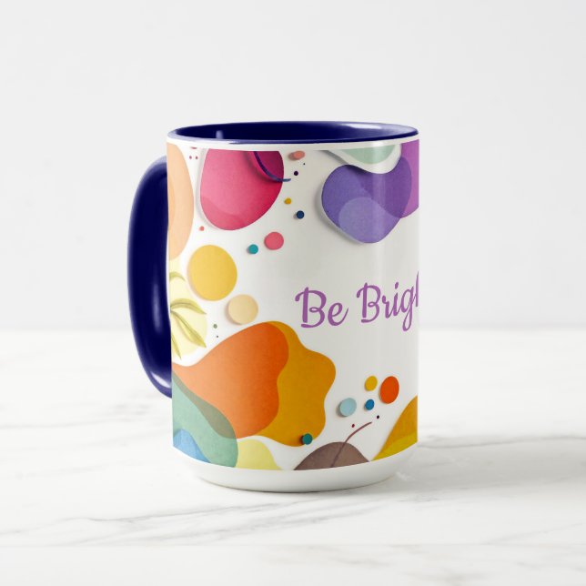 Mug Vibrant Organic Shapes Modern Abstract Art (Devant gauche)