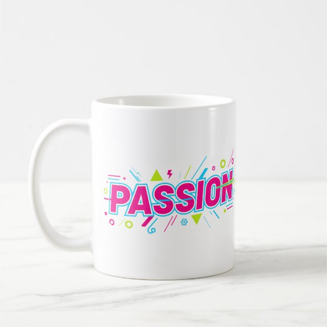 Mug Vibrant Passion Typography - Retro 90s Pop Art Aes (Gauche)