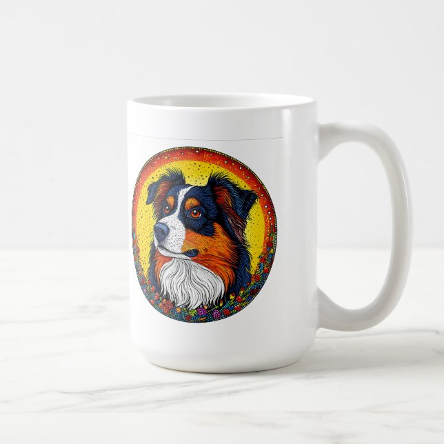 Mug Vibrant portrait illustré d'un chien (Droite)