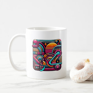 Mug "Vibrant Retro Neon Geometry"