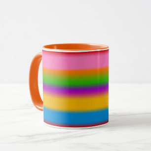 Mug Vibrantes rayures dégradées arc-en-ciel multicolor