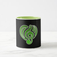 Vibrations Amour Musical Coeur Vert Musique Note D