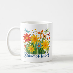 Mug Vibrations d'été Floral avec Papillons