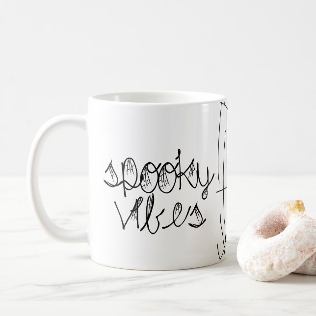 Mug Vibrations Sombres Araignées Abstraites    (Avec donut)