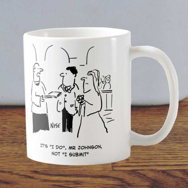 Mug Vicar sur Mariage dit à Bridegroom de dire "je le  (Créateur téléchargé)