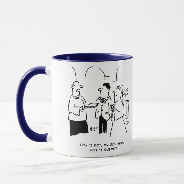Mug Vicar sur Mariage dit à Bridegroom de dire "je le  (Gauche)