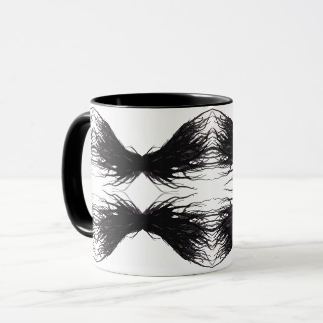 Mug Vices Abstract Black Wings Alcohol Ink Art (Devant gauche)