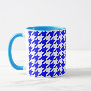 Mug Vichy Bleu Blanc à Carreaux Pied-de-Poule
