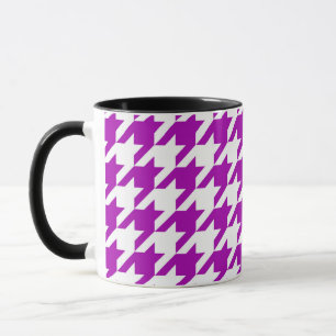 Mug Vichy Prince de Galles à carreaux blanc et violet