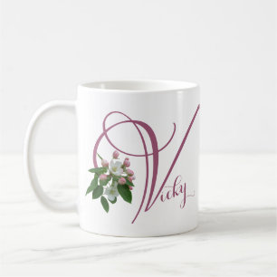 Mug Vicky personnalisable monogramme floral rose chic