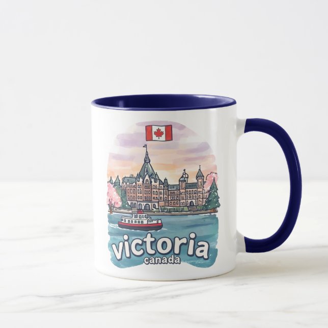 Mug Victoria Canada Coloré Artistique Mignon (Droite)