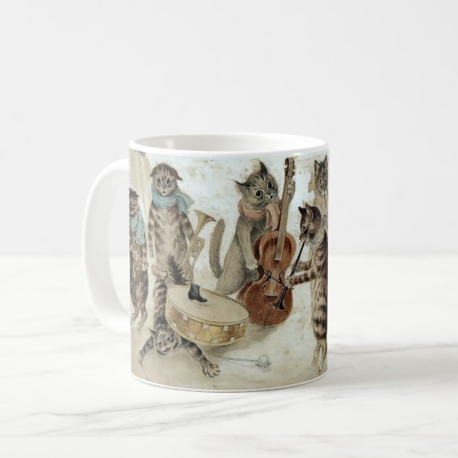 Mug Victorian Era Caroling Chats par Louis Wain Holida (Devant gauche)