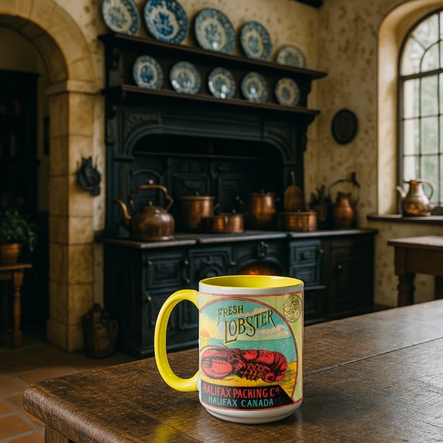Mug Victorian Era Halifax Canada Canned Lobster Label (Créateur téléchargé)