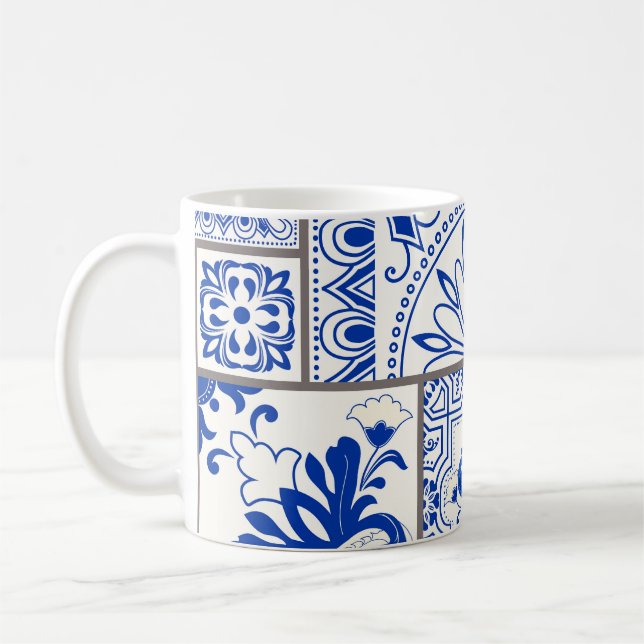 Mug Victorian Majolica : Patchwork Tile Motif. (Gauche)