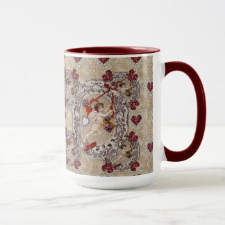 Mug Victorian Valentine Angel Red Heart