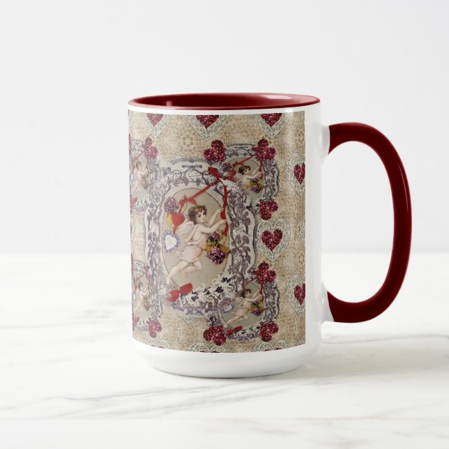 Mug Victorian Valentine Angel Red Heart (Droite)