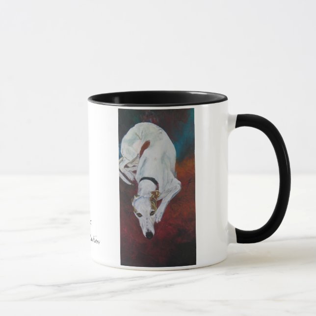 Mug vida de dolce de La, whippet, peignant par Sylvia (Droite)