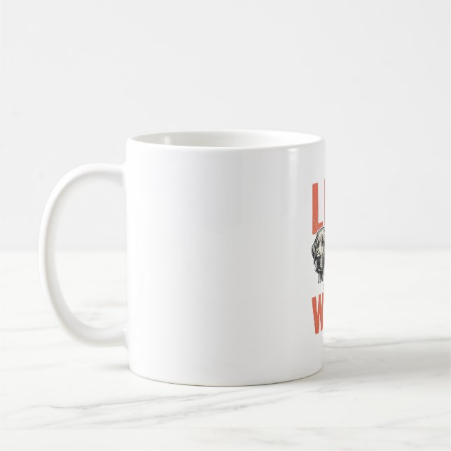 Mug Vie Amour Woof Chien Graphisme Rétro_1 (Gauche)