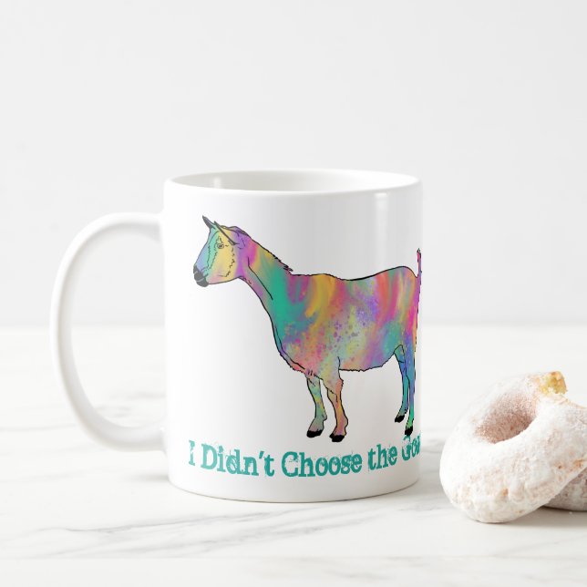 Mug Vie de chèvre Paint Splash Funny Chèvre Art animal (Avec donut)