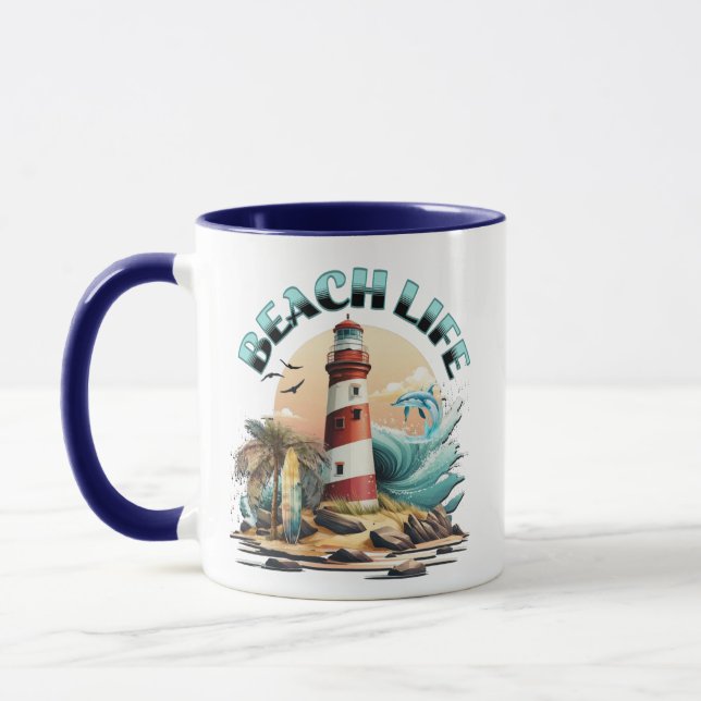 Mug Vie de plage personnalisée (Gauche)