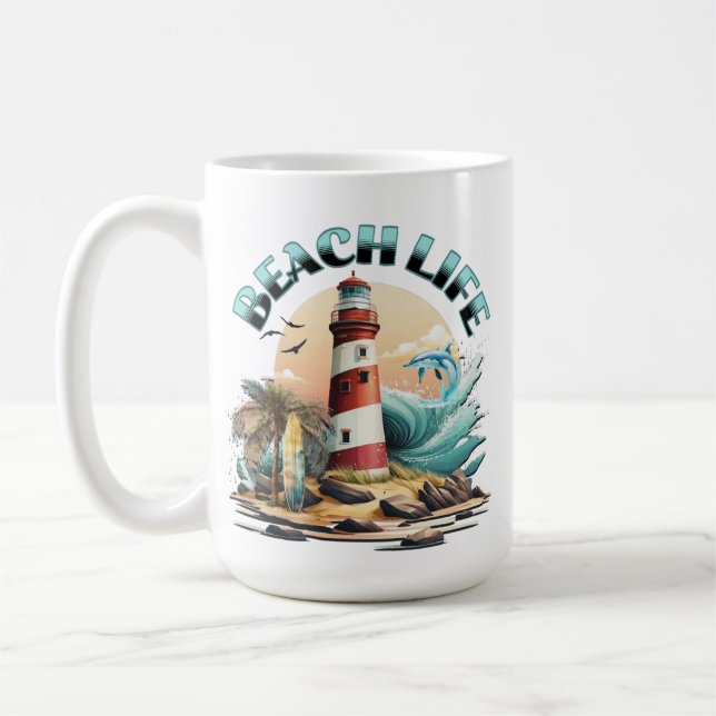 Mug Vie de plage personnalisée (Gauche)
