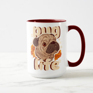 Mug Vie de pug pour les amoureux de pug 