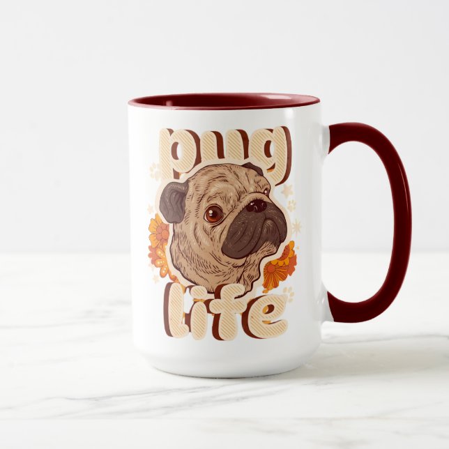 Mug Vie de pug pour les amoureux de pug  (Droite)