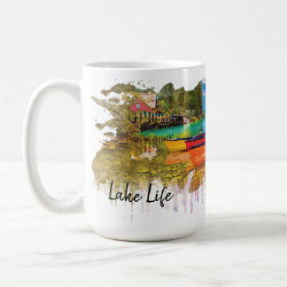 Mug Vie du lac, aquarelle colorée