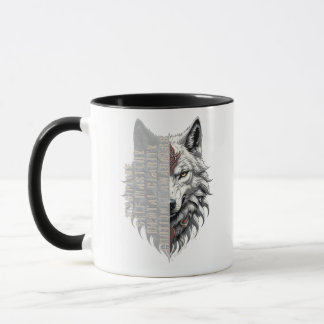 Mug Vie du professionnel | Loup blanc avant | Dos loup