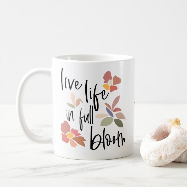 Mug Vie En Pleine Fleur Nom Du Devis Positif (Avec donut)