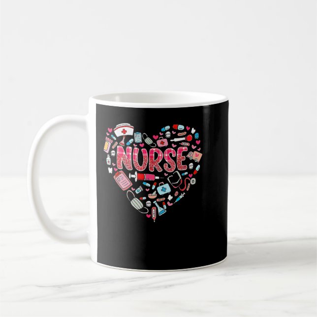 Mug Vie infirmière Valentines Jour Stethoscope ER ICU  (Gauche)