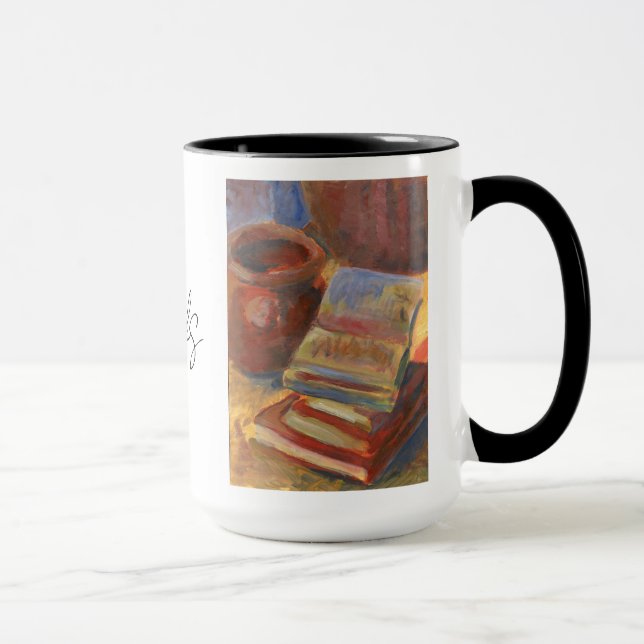 Mug Vie morte avec la peinture de livres (Droite)