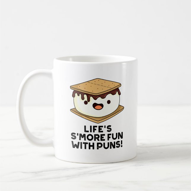 Mug Vie Plus Amusante Avec Puns Drôle Pun De Nourritur (Gauche)