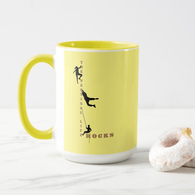 Mug Vie verticale - Design Escalade rock (Avec donut)