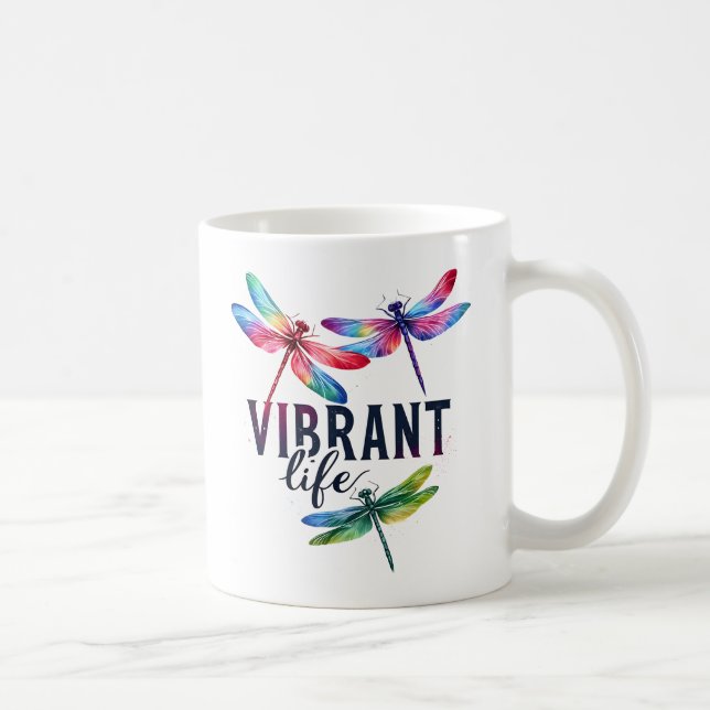 Mug Vie vibrante - libellule artistique (Droite)