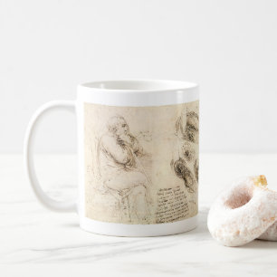 Mug Vieil Homme et Esquisse d'eau de Léonard de Vinci