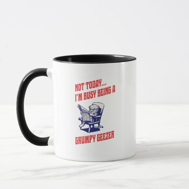 Mug Vieil homme grincheux occupé (Gauche)