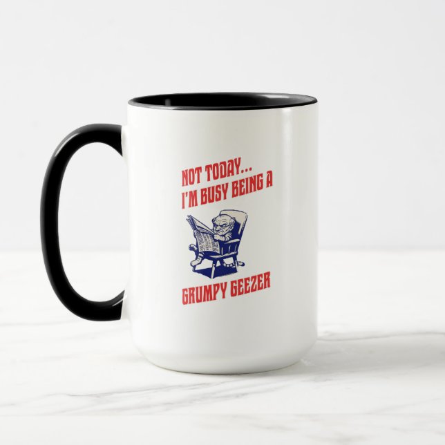 Mug Vieil Homme Grincheux Occupé (Gauche)