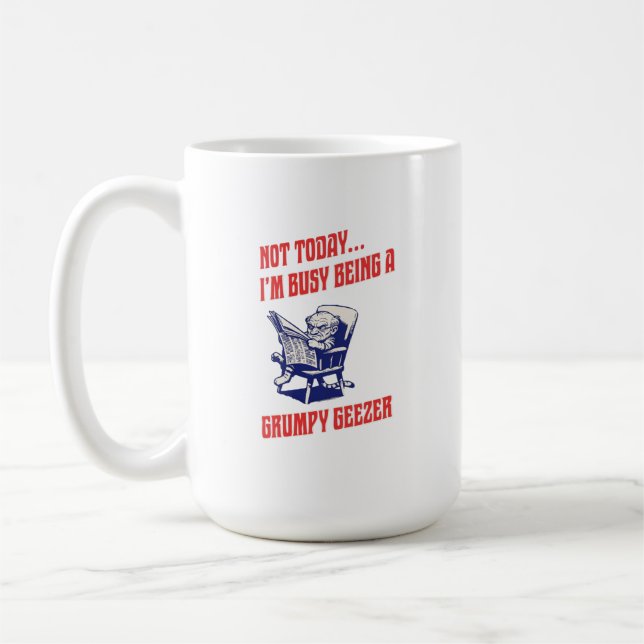Mug Vieil homme grincheux occupé (Gauche)