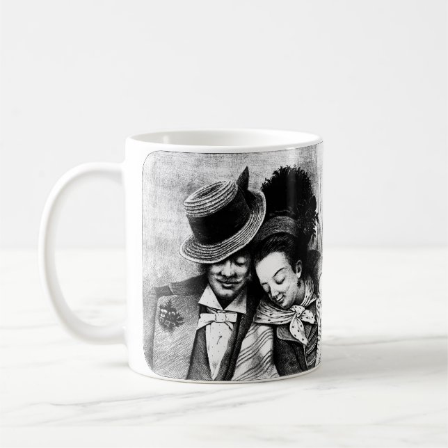 Mug Vieille Ensemble Couple Amour Romance art (Gauche)