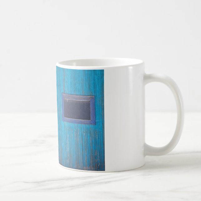 Mug Vieille porte bleue en bois de garage (Droite)