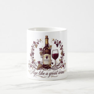 Mug Vieillir comme un grand vin Illustration élégante