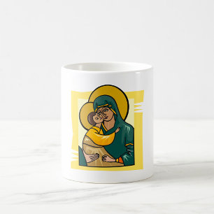 Mug Vierge byzantine moderne Marie et enfant religieus